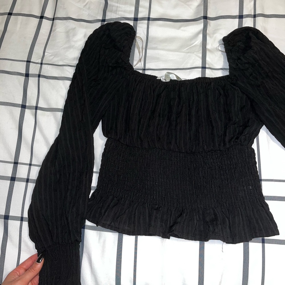 Black long sleeve blouse